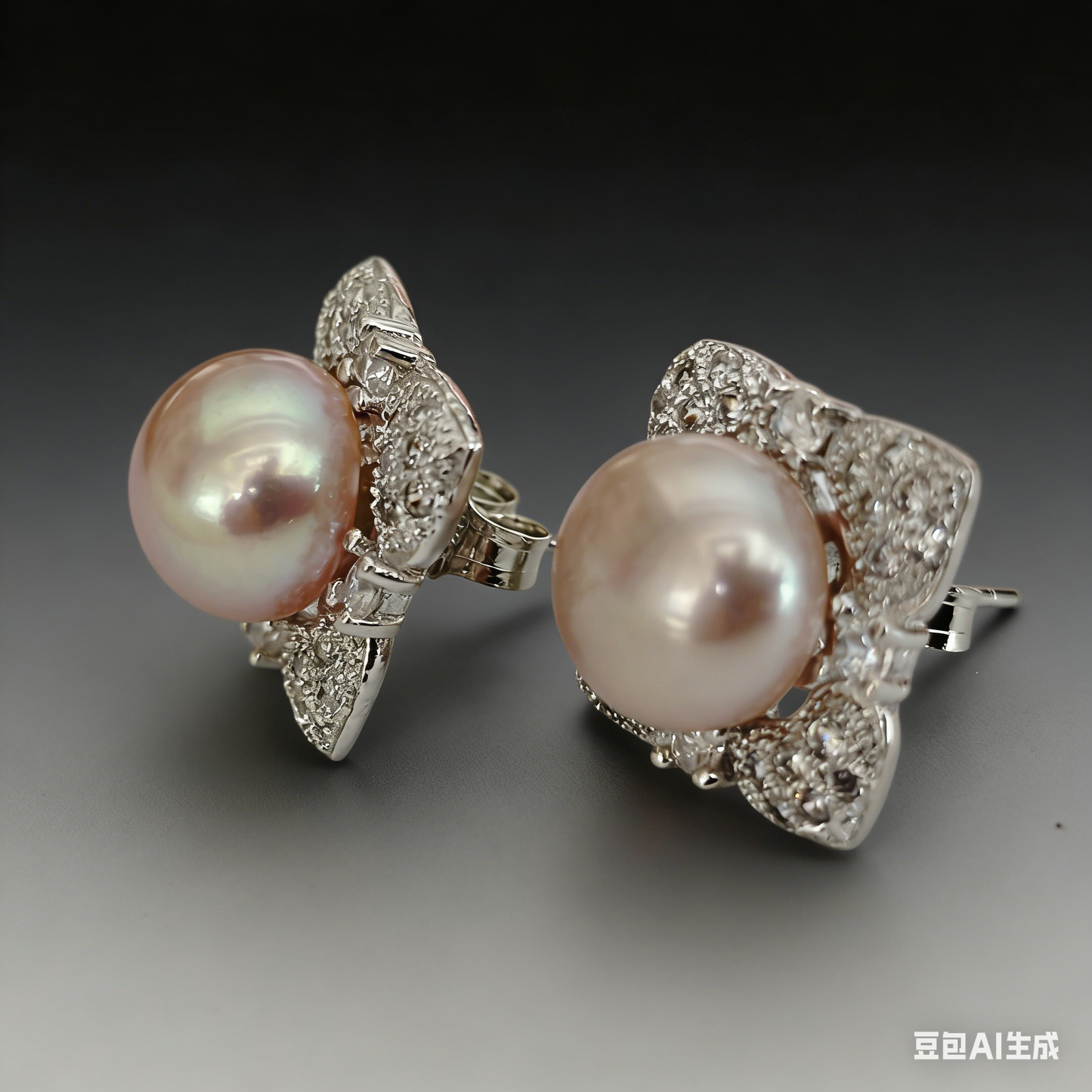 Fashion style 9-11mm purple freshwater pearl set pendant earring and ring zircon :J63312