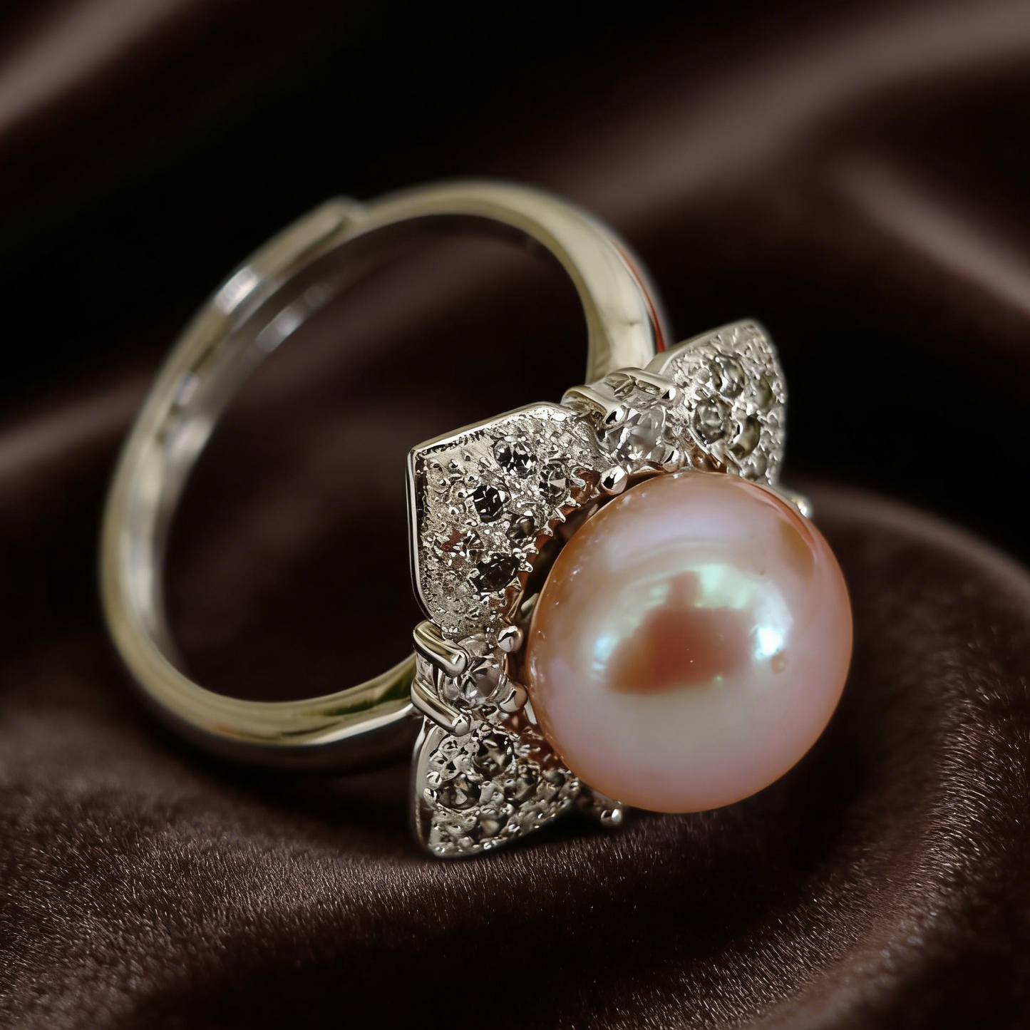 Fashion style 9-11mm purple freshwater pearl set pendant earring and ring zircon :J63312