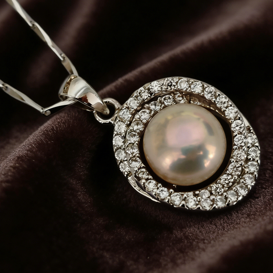 9.5-10mm fashion style freshwater pearl set pendant earring and ring :J63312
