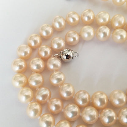 Fine 6mm small freshwater pearl necklace light pink and light purple special color option