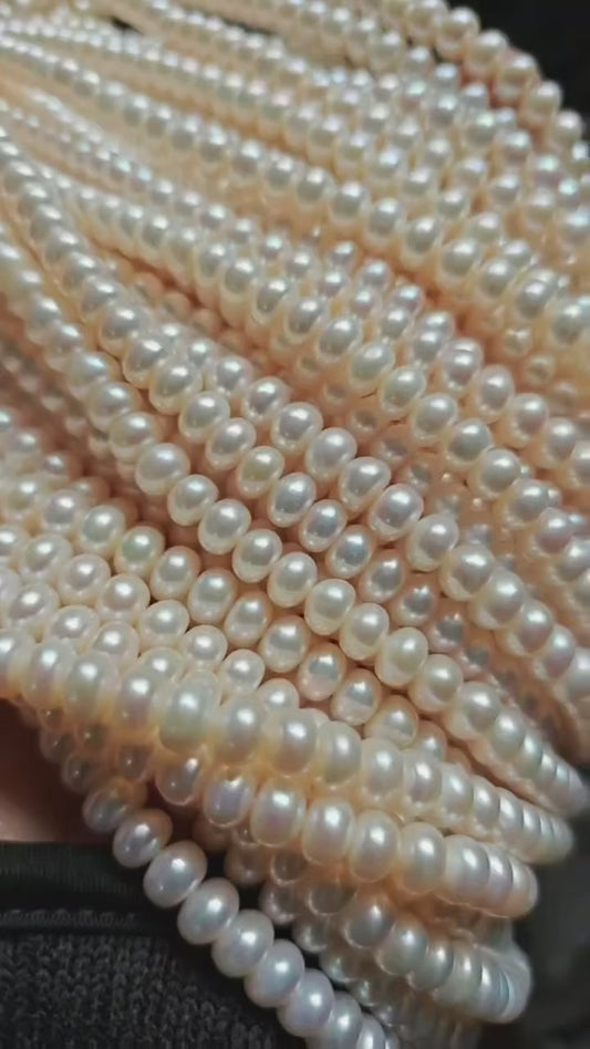 Fine lots 20 strands 7-8mm bread white freshwater pearl loose strings